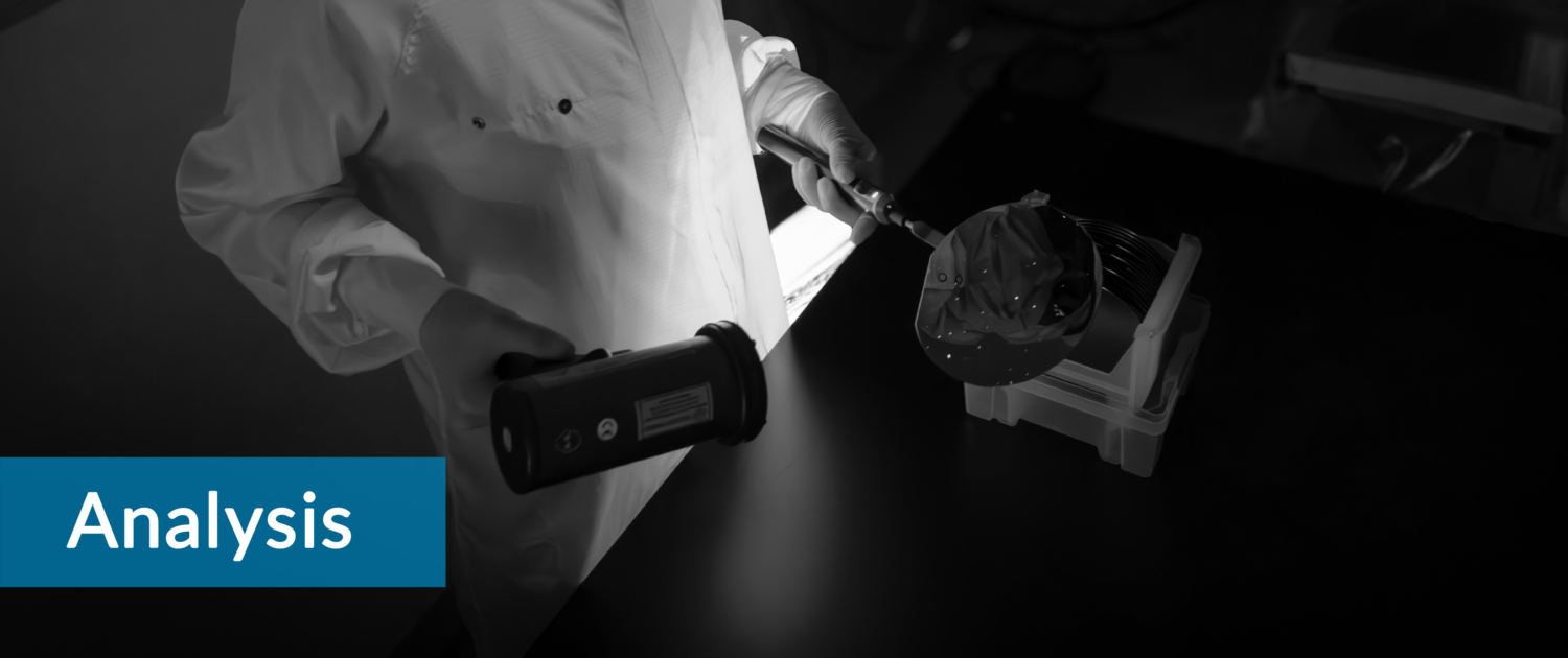Analytics, particle measurements, and material analyses for cleanrooms